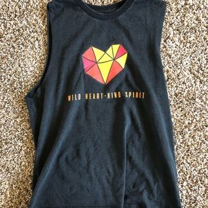 Black wild heart vintage tank size small